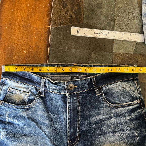 WT02 Southpole Mens Blue Acid Wash Moto Denim Shorts Size 32 RN 82628 - Picture 10 of 10